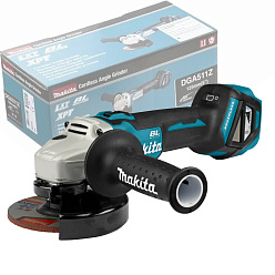 Машина шлифовальная угловая аккумуляторная MAKITA DGA511Z (BL-Motor,18В/LXT,125мм,без акк.и з/у)