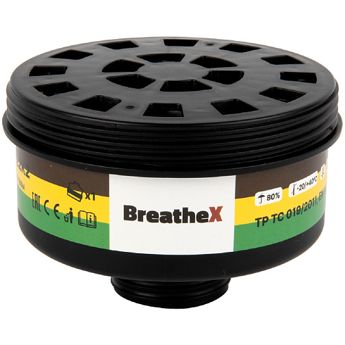 Фильтр противогазовый 4031 BreatheX A2E2K2 от органических, кислых газов и аммиака, на резьбе 40мм: фото 1