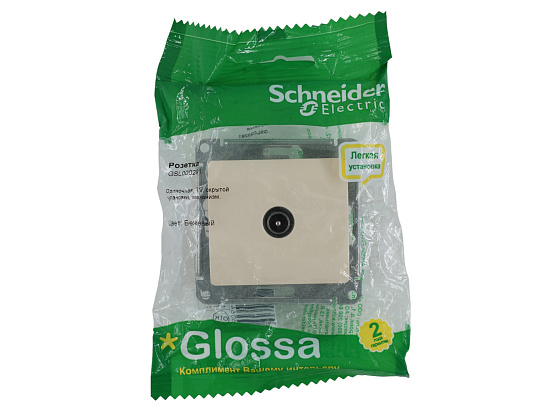 Розетка телевизионная TV механизм Schneider Electric Glossa скрытой установки бежевая (GSL000293) **: фото 2