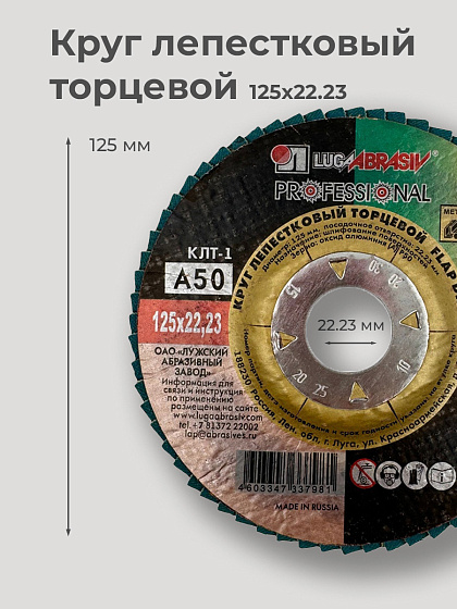 Круг лепестковый торцевой 125х22 14А Р 50(32): фото 2
