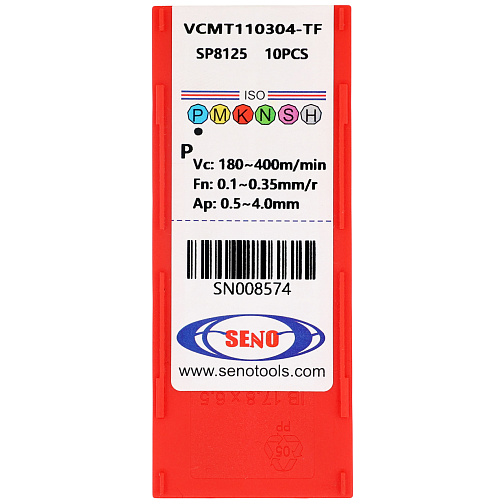 Пластина VCMT 110304 - TF SP8125 получистовая по стали SENO: фото 4