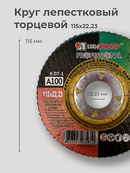 Круг лепестковый торцевой 115х22 14А Р100(16): фото 2