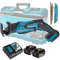 Пила сабельная аккумуляторная MAKITA DJR185RFE (18В,2*3.0Ач/LXT,кейс+полотна)