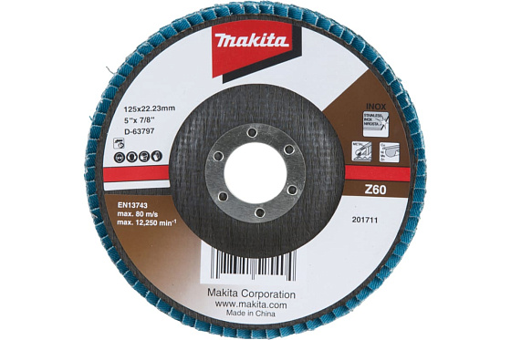 Диск лепестковый шлифовальный MAKITA (125мм,Z60,стекловолокно)/D-63797 **: фото 1