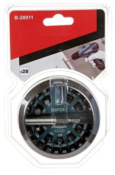 Набор бит MAKITA Torsion B-28911 (28предметов:биты,магнит.держатель,кейс): фото 1