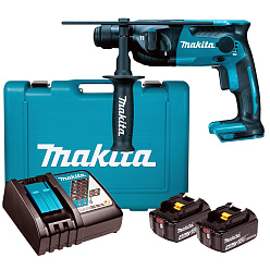 Перфоратор аккумуляторный MAKITA DHR165RME (18В,2*4.0А/LXT,SDS-Plus,1.3Дж,2режима,кейс)