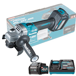 Машина шлифовальная угловая аккумуляторная MAKITA GA023GM101 (BL-Motor,40В,1*4.0Ач/XGT,BL4040+DC40RA,125мм)