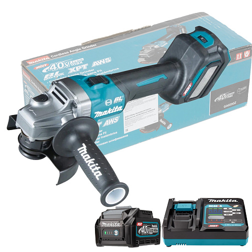 Машина шлифовальная угловая аккумуляторная MAKITA GA023GM101 (BL-Motor,40В,1*4.0Ач/XGT,BL4040+DC40RA,125мм): фото 1