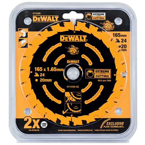 Диск пильный по дереву 165*20*1.65мм*24Т DeWALT Elite Extreme/DT10400: фото 3