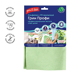 Салфетка миковолокно 30*30см с полиуретановой пропиткой 257 г/м2 Грин Профи