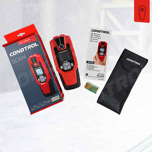 Детектор универсальный CONDTROL Scan (100мм,черные/цвет.металлы,электро,дерево)/3-12-027 **: фото 3