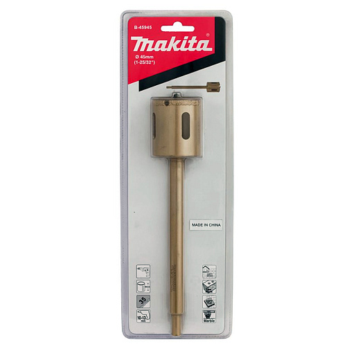 Коронка алмазная в сборе MAKITA (45*40*190мм,мрамор/плитка/кирпич/газобетон)/B-45945: фото 2