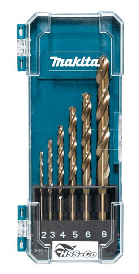 Набор сверл по металлу 2,0-8,0 мм 6 шт. MAKITA HSS-Co/D-75758: фото 1
