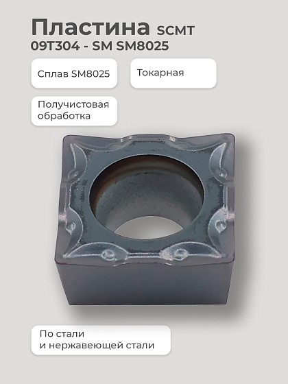 Пластина SCMT 09T304 - SM SM8025 получистовая по стали/нержавеющей стали SENO: фото 2