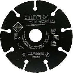 Диск по дереву 125х22 сегментный Hilberg Super Wood