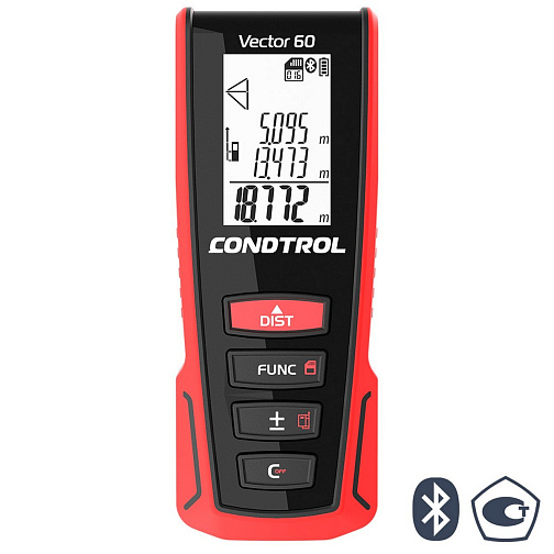 Дальномер лазерный CONDTROL Vector 60 (0.05-60м,±1.5мм,аккумулятор,Bluetooth)/1-4-104: фото 1