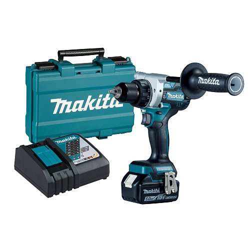Аккумуляторная дрель-шуруповерт MAKITA DDF486RT (BL-Motor,18B,1*5.0Ач/LXT,130Нм,кейс): фото 1