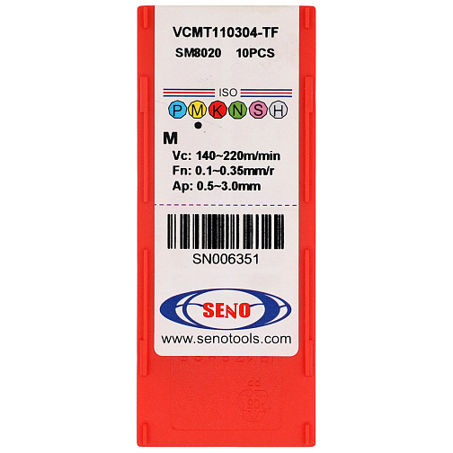 Пластина VCMT 110304 - TF SM8020 получистовая по нержавеющей стали SENO: фото 4
