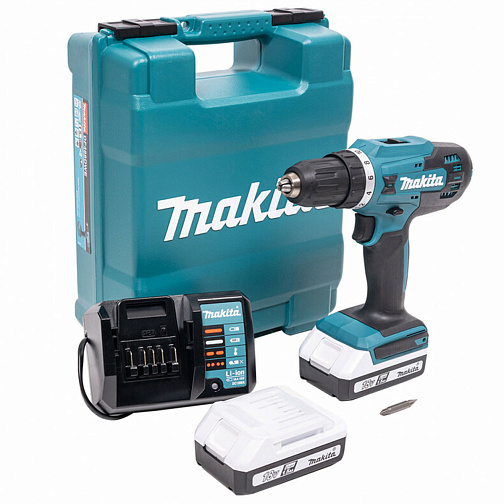 Аккумуляторная дрель шуруповерт MAKITA DF488D002 (18B,2*1.5Ач/G-тип,42Нм,кейс): фото 1