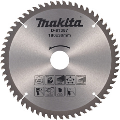 Диск пильный по алюминию/дереву/пластику 190x30x2.2/1.4x60T MAKITA/D-81387