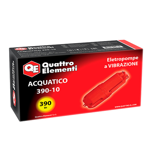 Насос вибрационный QUATTRO ELEMENTI ACQUATICO 390-10 (390Вт,ниж.забор,1560л/ч,H=80м,D-100мм)/910-362: фото 2