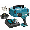 Термовоздуходувка аккумуляторная MAKITA DHG180RT1J (BL-Motor,18В,1*5.0Ач/LXT,550°C,кейс+насадки) **: миниатюра фото 2