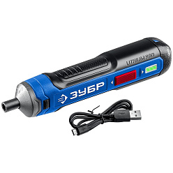Отвертка аккумуляторная ЗУБР ZUBR GO PSD-4 (4.0В,2.0Ач/Li-Ion,0.3-5.0Нм,360об/мин) **