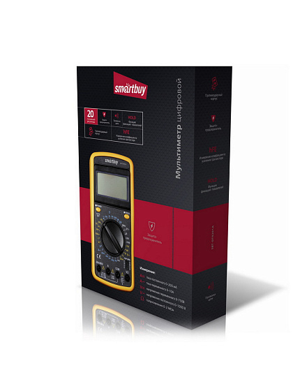 Мультиметр DT9201A, противоуд., многофункц., в компл: щупы, крона, Smartbuy tools SBT-DT9201A: фото 2