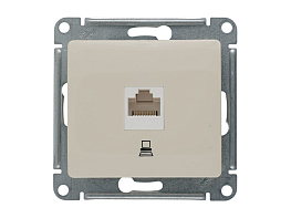 Розетка компьютерная механизм Schneider Electric Glossa скрытой установки бежевая (GSL000281K) **