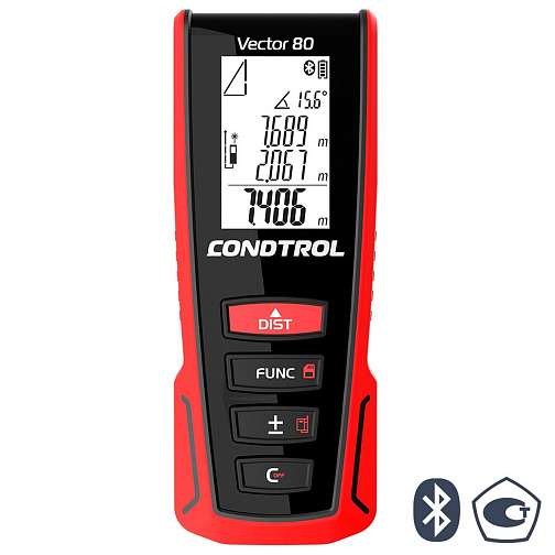 Дальномер лазерный CONDTROL Vector 80 (0.05-80м,±1.5мм,аккумулятор,Bluetooth)/1-4-099: фото 1
