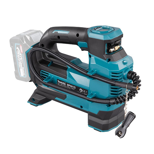 Компрессор автомобильный аккумуляторный MAKITA MP001GZ (40В/XGT,11.1бар,24/12/7л/мин,4насадки): фото 3