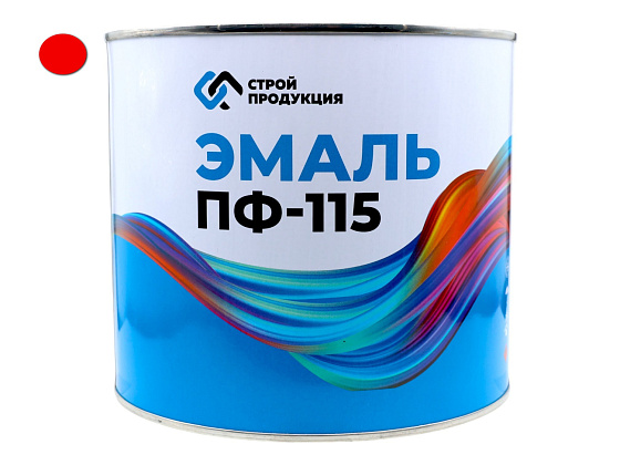 Краска эмаль ПФ-115 КРАСНАЯ (банка 2,5 кг, 1.79л.) ГОСТ: фото 1