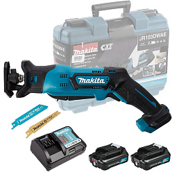 Пила сабельная аккумуляторная MAKITA JR103DWAE (12В,2*2.0Ач/CXT,рез50мм,кейс) **