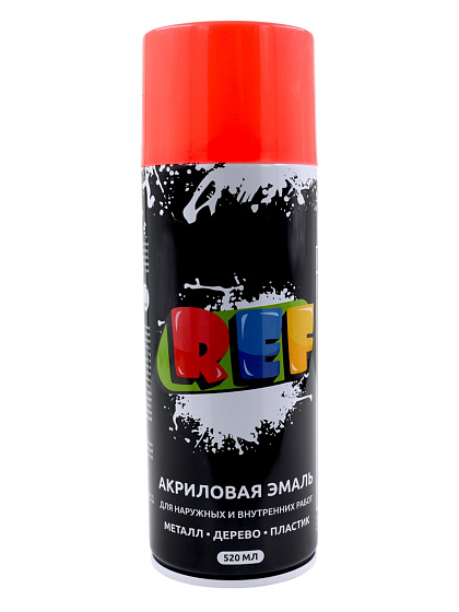 Краска эмаль аэрозольная ФЛУОРЕСЦЕНТНАЯ КРАСНАЯ (REF) 520мл. № 1001: фото 1