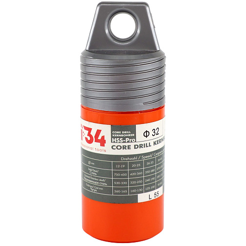 Сверло корончатое D 32х55 мм HSS хв.Weldon 3/4(19мм) HSS-Pro Т34: фото 5
