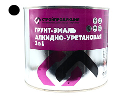 Грунт-эмаль 3 в 1 ЧЕРНЫЙ (банка 2,5 кг, 1.92л)