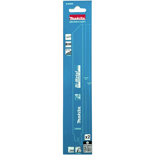 Полотно пильное по металлу MAKITA 2 штуки (225*19*0.9мм/18TPI)/D-80329: фото 2