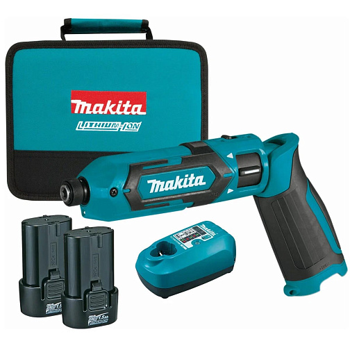 Аккумуляторная ударная отвертка MAKITA TD022DSE (7.2В,2*1.5Ач,25Нм,кейс): фото 1