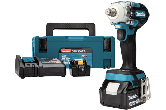 Гайковерт ударный аккумуляторный MAKITA DTW300RTJ (BL-Motor,18В,2*5.0Ач/LXT,1/2