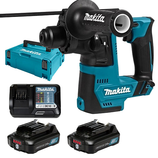Перфоратор аккумуляторный MAKITA HR140DWAJ (12В,2х2Ач/CXT,SDS-Plus,1.0Дж,2режима,кейс): фото 1