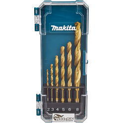Набор сверл по металлу 2.0-8.0 мм 6 шт. MAKITA HSS-TiN Economy/D-72833