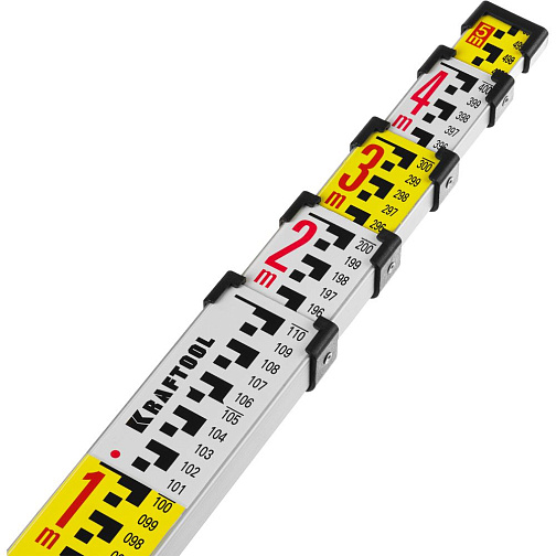 Рейка нивелирная KRAFTOOL GR 5 (макс.500см,мм/Е-градуировка,чехол)/34730 **: фото 2