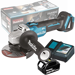 Машина шлифовальная угловая аккумуляторная MAKITA DGA504RF01 (BL-Motor,18В/LXT,125мм,BL1830B+DC18RC)