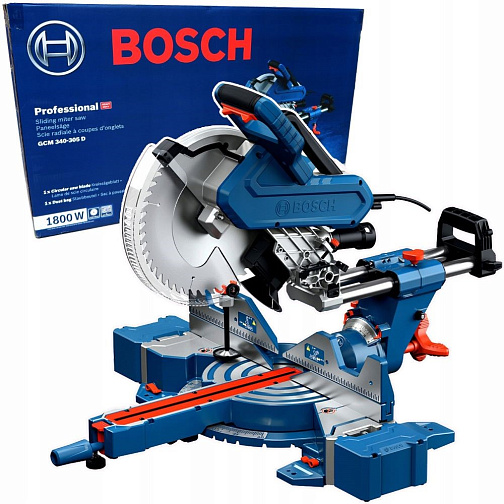 Пила торцовочная BOSCH GCM 340-305 D (1800Вт,305х30мм,сечение105*340мм,светодиод)/0601B60000: фото 1