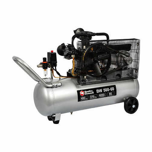 Компрессор QUATTRO ELEMENTI BW-500-60 (2250Вт/3л.с,490л/мин,W-образный,ременной,8бар,ресивер60)/770-292 **: фото 2