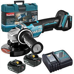 Машина шлифовальная угловая аккумуляторная MAKITA DGA508RME (BL-Motor,18В,2*4.0Ач/LXT,125мм,BRAKE,кейс)