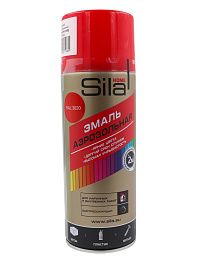 Краска эмаль аэрозольная КРАСНАЯ глянцевая (Sila HOME Max Paint) 520 мл. RAL 3020