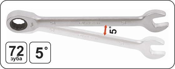 Ключ комбинированный трещоточный 12х12 (515012): фото 2