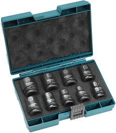 Набор головок ударных MAKITA IMPACT BLACK (1/2",9шт:8,10,13,16,17,18,19,21,24мм)/E-16564