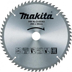 Диск пильный по дереву 260*30*2.6 мм 60Т MAKITA STANDARD/D-65383